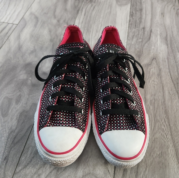 Converse All*Star Pink & Black Stars Sneakers size Women's 9, Men's 7 - Picture 2 of 8